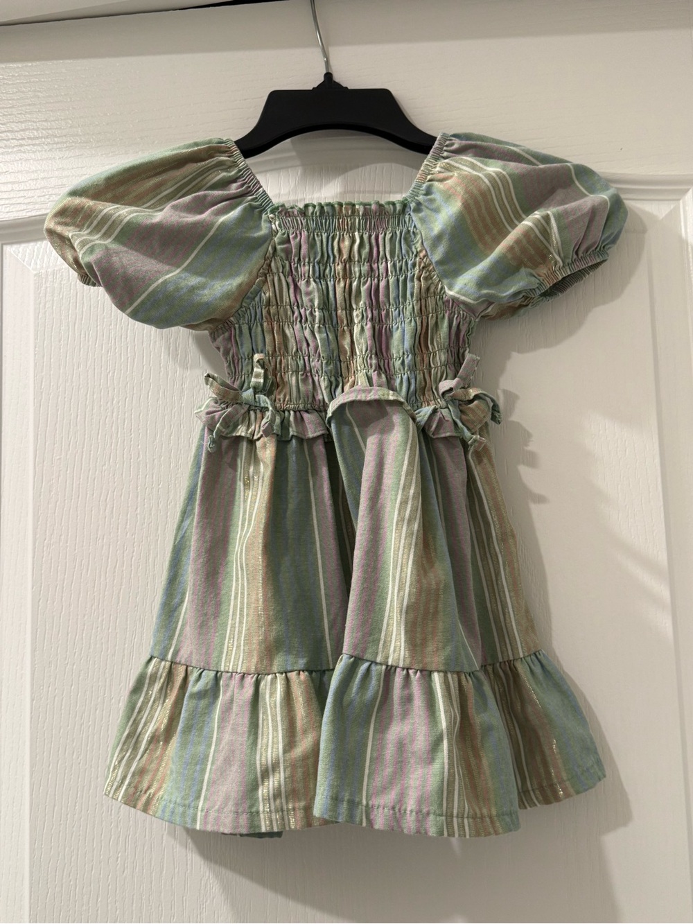 Girls' Striped Puff-Sleeve Dress - 2T